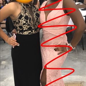 A beautiful black prom dress